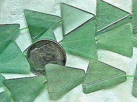 16mm - 18mm Green Aventurine Triangle Beads (10) TEN Beautiful Beads! - £3.95 GBP