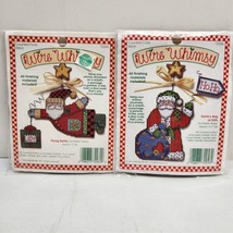 Two New Sealed Vtg 1995 Wire Whimsy Holiday Christmas Flying Santa Bag Of Gifts - £11.34 GBP