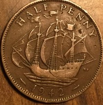 1942 Uk Gb Great Britain Half Penny Coin - £1.36 GBP