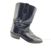 Vintage 90s Frye Black Leather Biker Motorcycle Boots Men Sz 12 D  3156 - £80.39 GBP