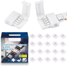 20Packs 4-Pin RGB LED Light Strip Connectors 10mm Unwired Gapless Solderless - £7.63 GBP