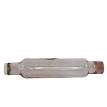Vintage Pink Art Glass Rolling Pin With Screw On Cap Hollow - $44.99