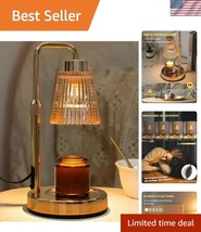 Gold Candle Warmer Lamp with Timer &amp; Adjustable Height - Elegant Home Decor - $42.00