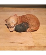 Cute Sleeping Cat and Mouse Figurine Sculpture - £11.19 GBP