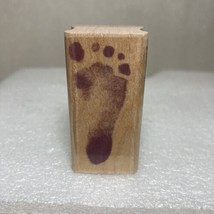 C3001 Baby Right Foot Print Uptown Rubber Stamp 2&quot; x 1&quot; Wood-Mounted Per... - $8.90