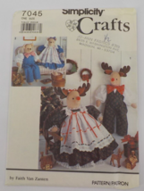 SIMPLICITY CRAFTS PATTERN #7045 REINDEER &amp; BEAR W/ CLOTHES BOY GIRL UNCU... - $7.99