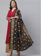 Women Dupatta heavy embroidery Phulkari ethnic Indian Motifs Polycrepe chunni - £34.02 GBP