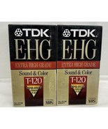 2-TDK EHG Extra High Grade T-120 Minutes...Blank VHS Tapes....NEW SEALED! - $17.95 CAD