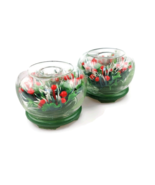Christmas lucite candlesticks terrarium style vintage mid century candle... - $360.58 MXN