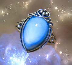 Haunted Larimar Ring Divine Cycles Of Light Improve All Collection Magick - £217.00 GBP