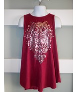 Justice Burgundy Owl Sleeveless Shirt Size 10 Girl&#39;s - $18.33 CAD