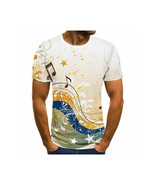  Musical Notes T Shirt   Crew Neck Short Sleeve Music Lovers Tee Size M ... - $17.80