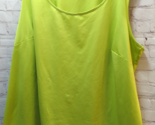 Catherines 3X 26 28W blouse sleeveless tank citron lime green stretch - $14.84