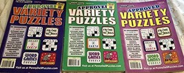 Lot of (3) Penny Press Approved Variety Puzzles Word Games Puzzle Book 2019 2020 - £18.16 GBP