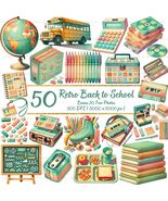 Retro 90s School Clipart Bundle: Watercolor PNG Stickers (Digital Download) - $5.07 CAD