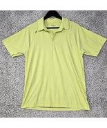 Rhone Reign Polo Shirt Mens Medium Yellow Pullover Short Sleeve Stretch ... - $28.66