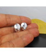 Leverback Disc Huggie Earrings 925 Sterling Silver, Handmade Round Hug E... - €27,78 EUR