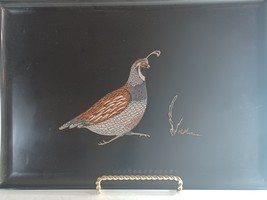 Vintage Couroc Quail Inlay Large Tray 18&quot; x 12&quot; Monterey California - $29.45