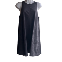 Aritzia Wilfred Womens XS Gray Charcoal Suede Sleeveless Swing Mini Dres... - $46.74