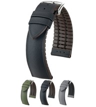 Hirsch Arne Leather Watch Strap - Green - L - 18mm - Shiny Silver Buckle... - £85.67 GBP