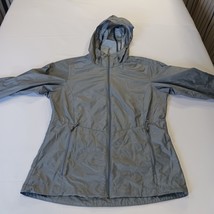 Columbia Jacket Women's Small Gray Hooded Lightweight Lined Full Zip Windbreaker image 11
