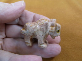 (Y-BUF-41) little white BUFFALO calf bison carving stone gemstone SOAPSTONE PERU - £6.86 GBP