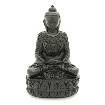 BUDDHA STATUE 5.5&quot; Dark Resin Buddhist Icon Meditating Meditate HIGH QUA... - $431.70 MXN