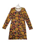 J Crew Funky Floral Boho A-Line Midi Dress, Size M Stretch Artsy Hippie ... - $36.92 CAD