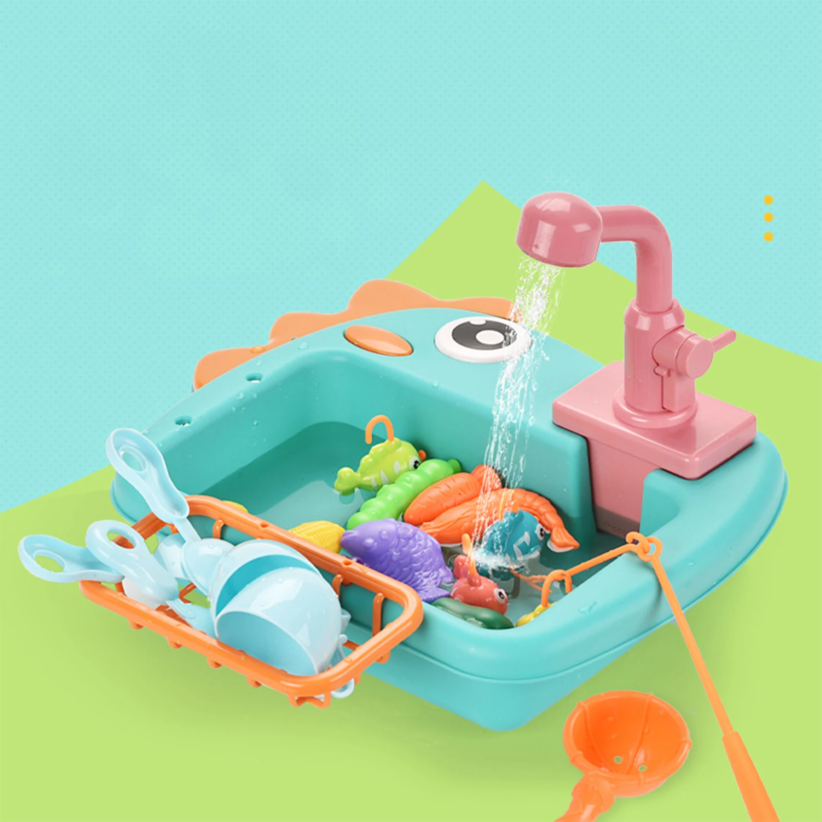 Play Play Kitchen Simulation Electric Dishwasher Sink Pretend Play Kitchen Play  - £27.91 GBP