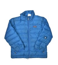 Patagonia Puffer Jacket Boys XS Blue Lightweight Goose Down Insulated Full ZIp - £28.39 GBP