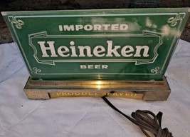 Imported Heineken beer proudly served Light Sign Works Vintage Bar Impor... - £55.17 GBP