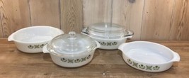 Vtg. Fire King Casserole Dishes Set of 4 Meadow Green 429, 433, 436, 437 - £36.75 GBP