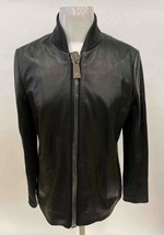 Rare - Porsche Design Women&#39;s Lambskin Black Luxury Leather Jacket - 42 Xl - £471.81 GBP
