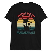 PewPewPew Mada-fakas T-Shirt Funny Crazy Pew Cat Lover Tee Black - $19.55+