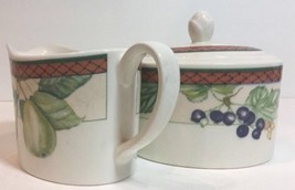 Rare Johnson Brothers Creamer &amp; Sugar Bowl with Lid AUTUMN GROVE - £18.68 GBP