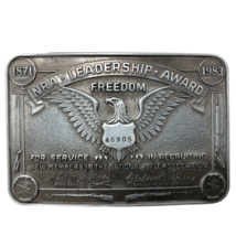 VTG NRA Leadership Award Freedom Eagle Coat of Arms Belt Buckle New Members - £12.52 GBP