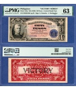 1949 Philippines 50 Pesos VICTORY Osmena-Hernandez Banknote P-122a PMG 63 - $1,358.29 CAD