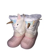 Girls Unicorn Snow Boots Sz 11Cat &amp; Jack Thermolite Ecomode Faux Fur Lining - $11.54
