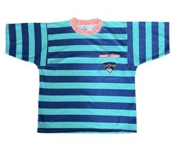 Vintage Quicksilver Rugby Stripe T-Shirt Wave Logo Boxy 80’s Surf Skate Usa Made - £73.23 GBP