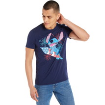 Disney Stich Men&#39;s Fireworks Graphic T-Shirt, Size XL (46-48) Color Navy - $13.85