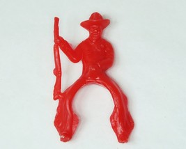 Mounted Cowboy with Rifle Red Figure Vintage 1950s Lido Archer Ajax Western - $7.76