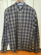 Bonobos Shirt Medium M Button Up Blue Navy Gray Check Plaid Standard Fit... - $9.87