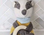 Sigikid Gray Badger Organic Cuddle Plush Grasping Toy Rattle  5.5&quot; Blue ... - $29.65