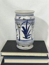 Vtg Jamestown Pottery Vase Vessel Crock Cobalt Blue Eclectic Arts &amp; Crafts Style - £23.91 GBP