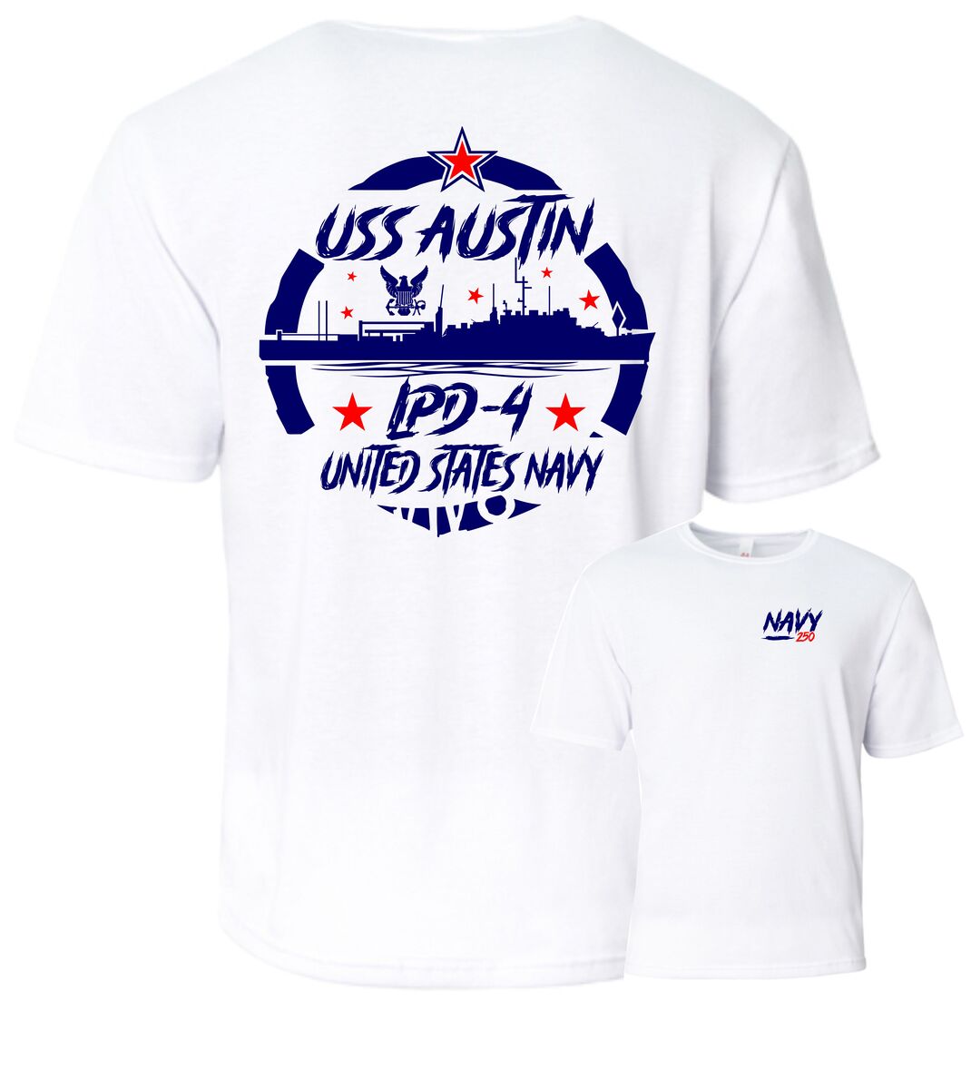 USS AUSTIN LPD-4  Performance T-Shirt.  US NAVY - $22.95+