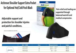 Actimove Shoulder Support Small Black Extra Pocket for Optional Hot/Cold Pack - $33.95