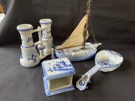 antique Dutch DELFT Figurine . Set of 4 objects - £85.77 GBP