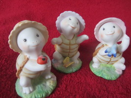 Homco 8877 Turtle Trio Figurines Porcelain Set of 3 Vintage 1980s, 3 Pc Set  - £15.98 GBP
