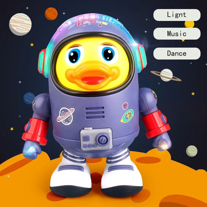 Electric Space Dancing Duck Plastic Toy Cartoon Astronaut Funny Walking With - £24.48 GBP