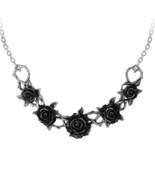 Alchemy Gothic Rose Briar Choker Fine English Pewter Black Resin Necklac... - $77.89 CAD